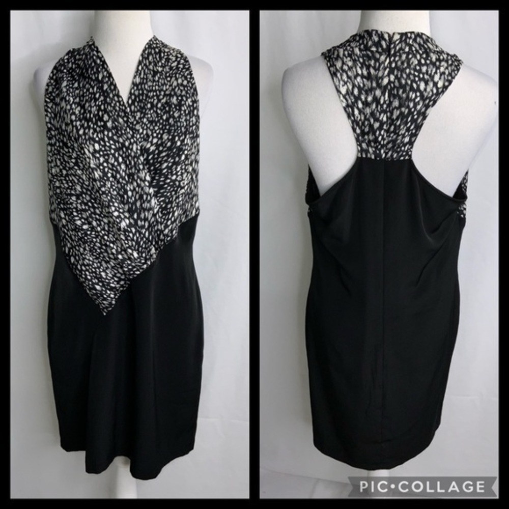 Cut25 Yigal Azrouel Black & White Sleeveless Razorback Mini Prom Event Dress 8